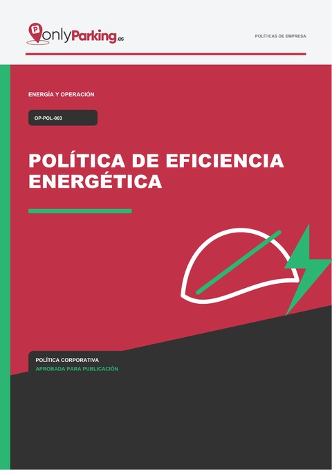 Portada de Política de Eficiencia Energética de OnlyParking